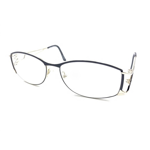 St. Moritz Erika Black Gold Rectangle Eyeglasses Frames 54-15 135 Designer - Picture 8 of 12